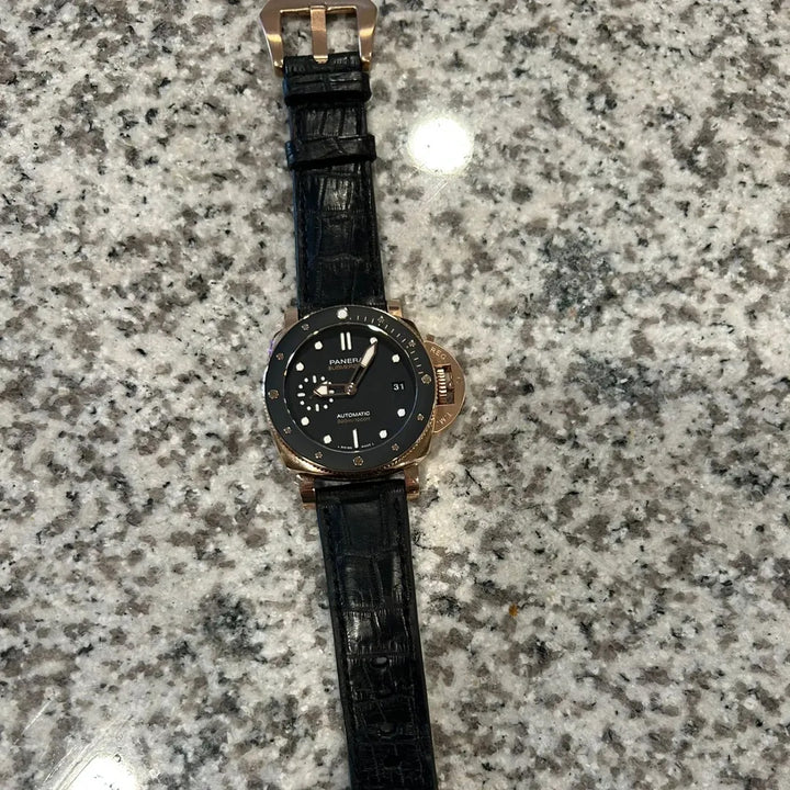 Panerai Submersible Straps - Black Croco