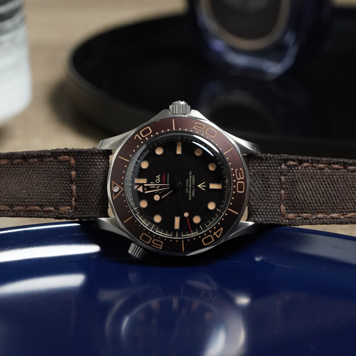Omega Straps - Canvas Dark Brown No. 10