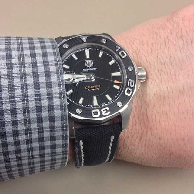 Tag Heuer Straps - Canvas Noir Tappered & Padded