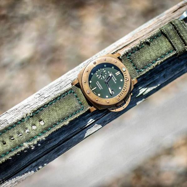 Panerai Submersible Straps - Canvas Verte