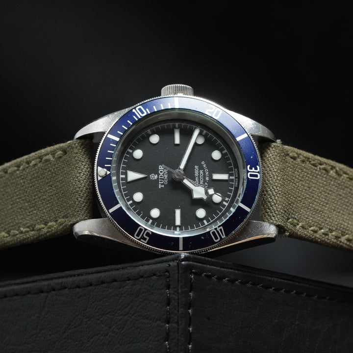 Tudor Straps - Japanese Canvas Basil