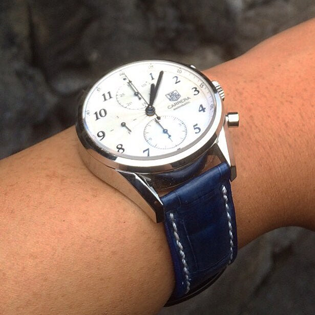 Tag Heuer Straps - Dark Navy Blue Croco