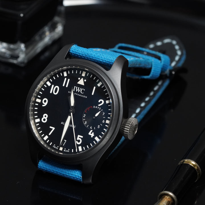 IWC Straps - Canvas Aqua Blue