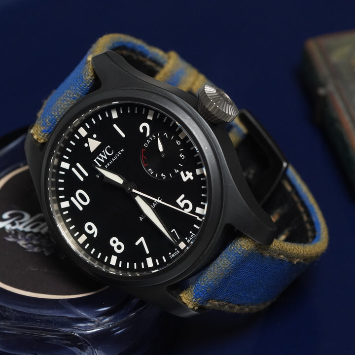 IWC Straps - Two Tone Canvas Navy Blue-Beige