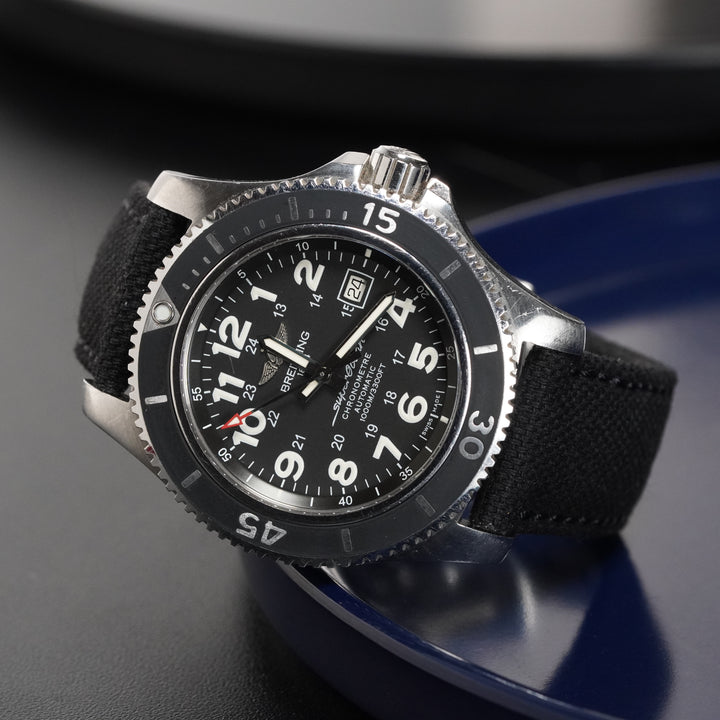 Breitling Straps - Black Canvas
