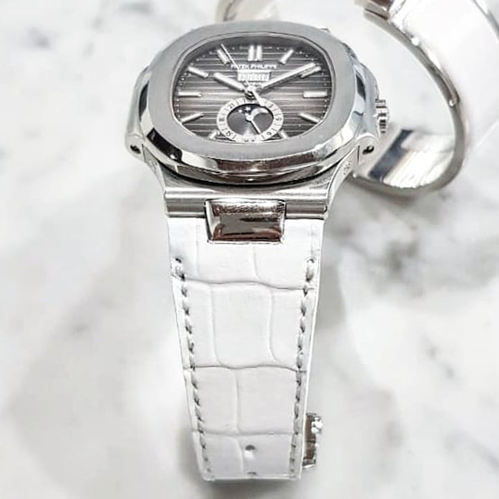 Patek Philippe Straps - Croco White