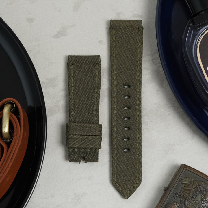 IWC Straps - Japanese Canvas Basil