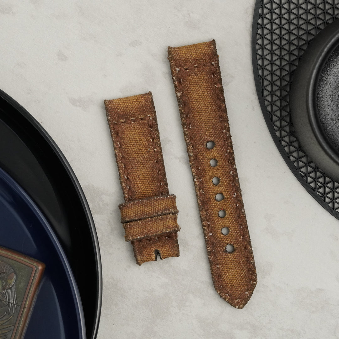 Omega Straps - Canvas Vintage Brown No.11