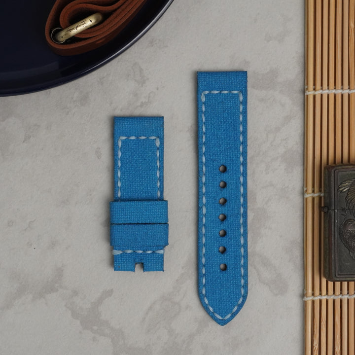 Panerai Luminor Straps - Canvas Aqua Blue