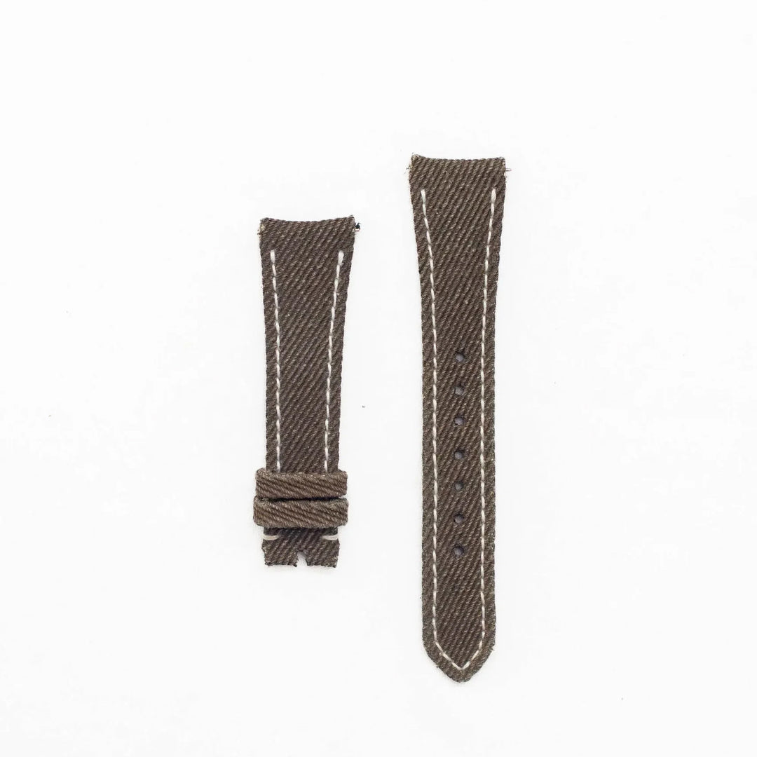 Ready Stock 22mm - Dark Brown Denim Strap
