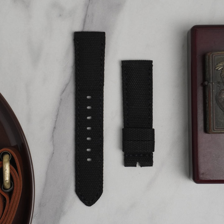 Breitling Straps - Black Canvas