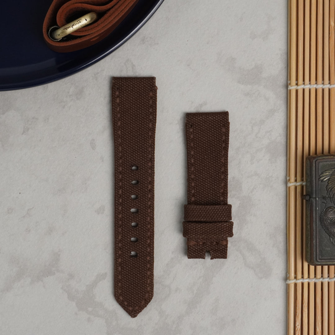 Ready Stock 22mm - Japanese Canvas Coffee Brown