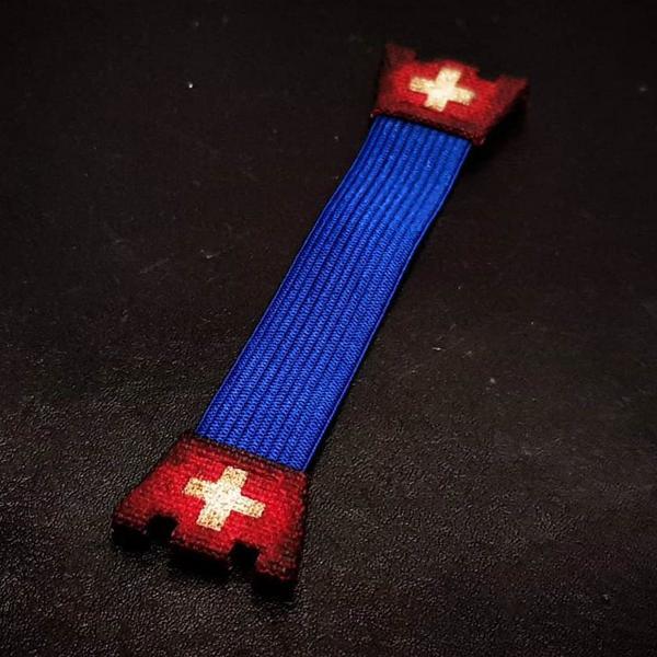 Blue Kolor With Vintage Swiss Flag