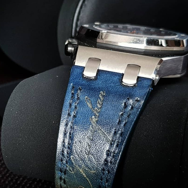Blue Orange Patina Scritto