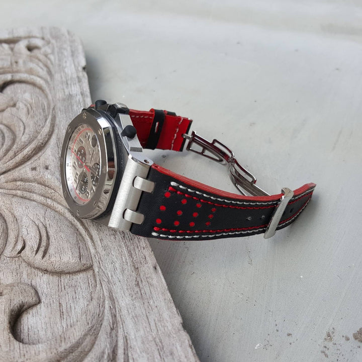 Racing Black-Red with White-Red Stitch