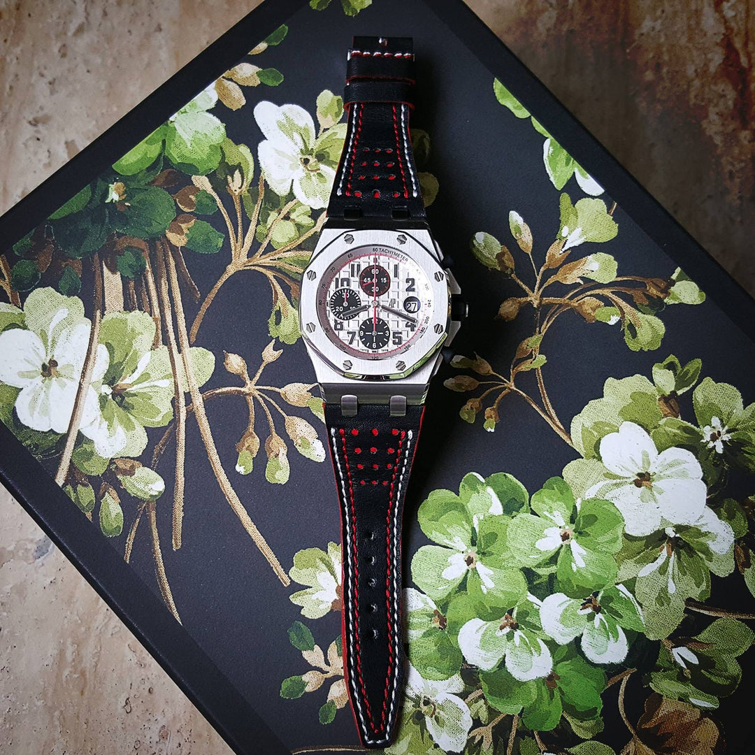 Racing Black-Red with White-Red Stitch