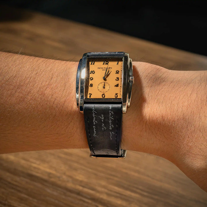 Black Patina with Silver Scritto