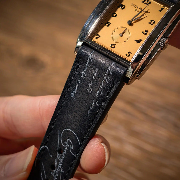 Black Patina with Silver Scritto