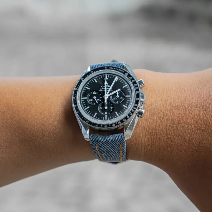 Omega Straps - Indigo Blue Denim Strap