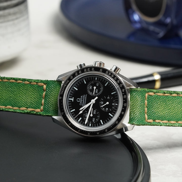Omega Straps - Canvas Lime Green No. 4
