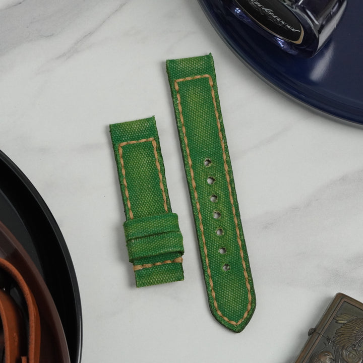 Omega Straps - Canvas Lime Green No. 4