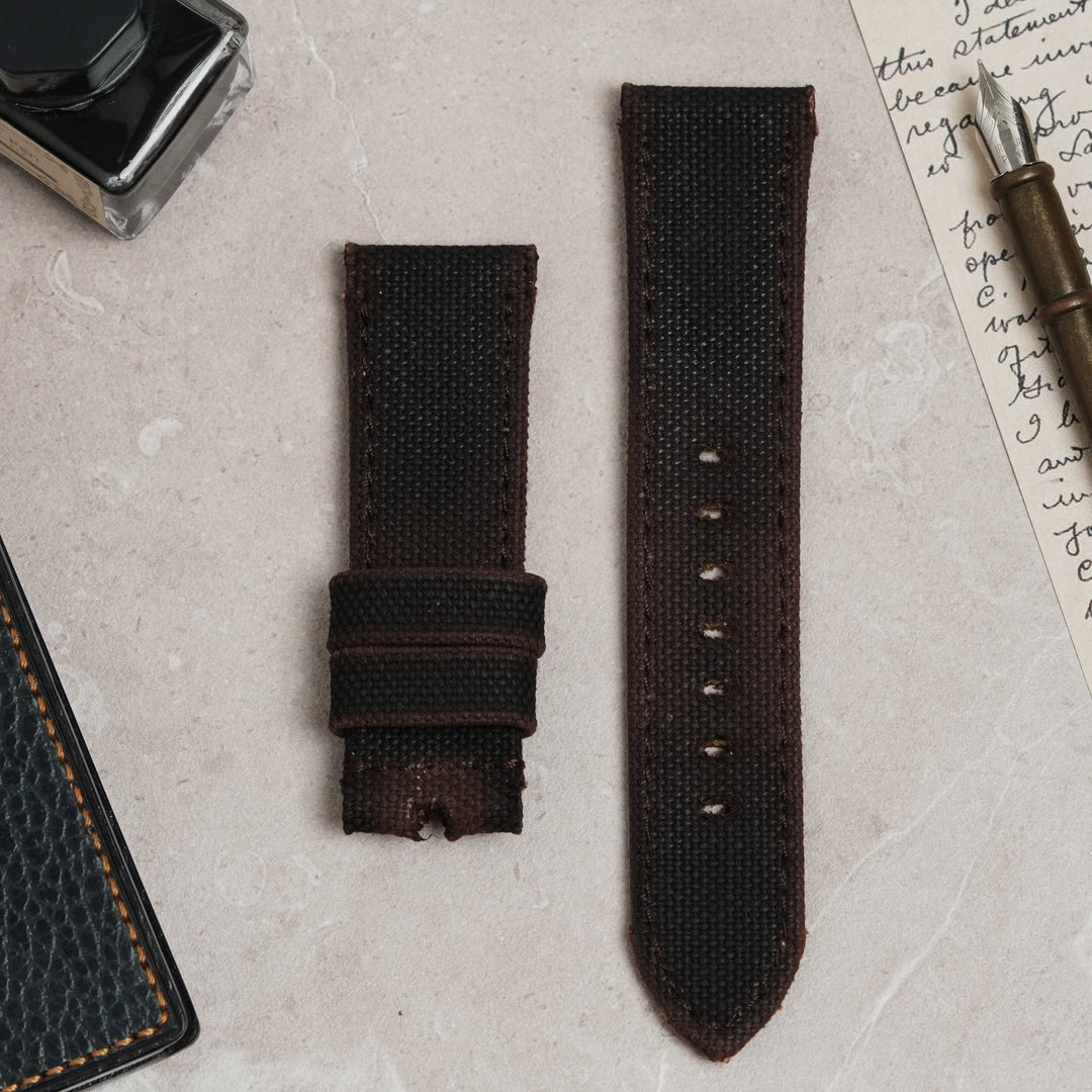 Ready Stock 24mm - Two Tone Canvas Black-Brown