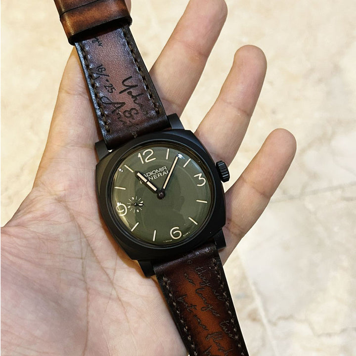 Panerai Radiomir Straps - Dark Brown Patina Scritto
