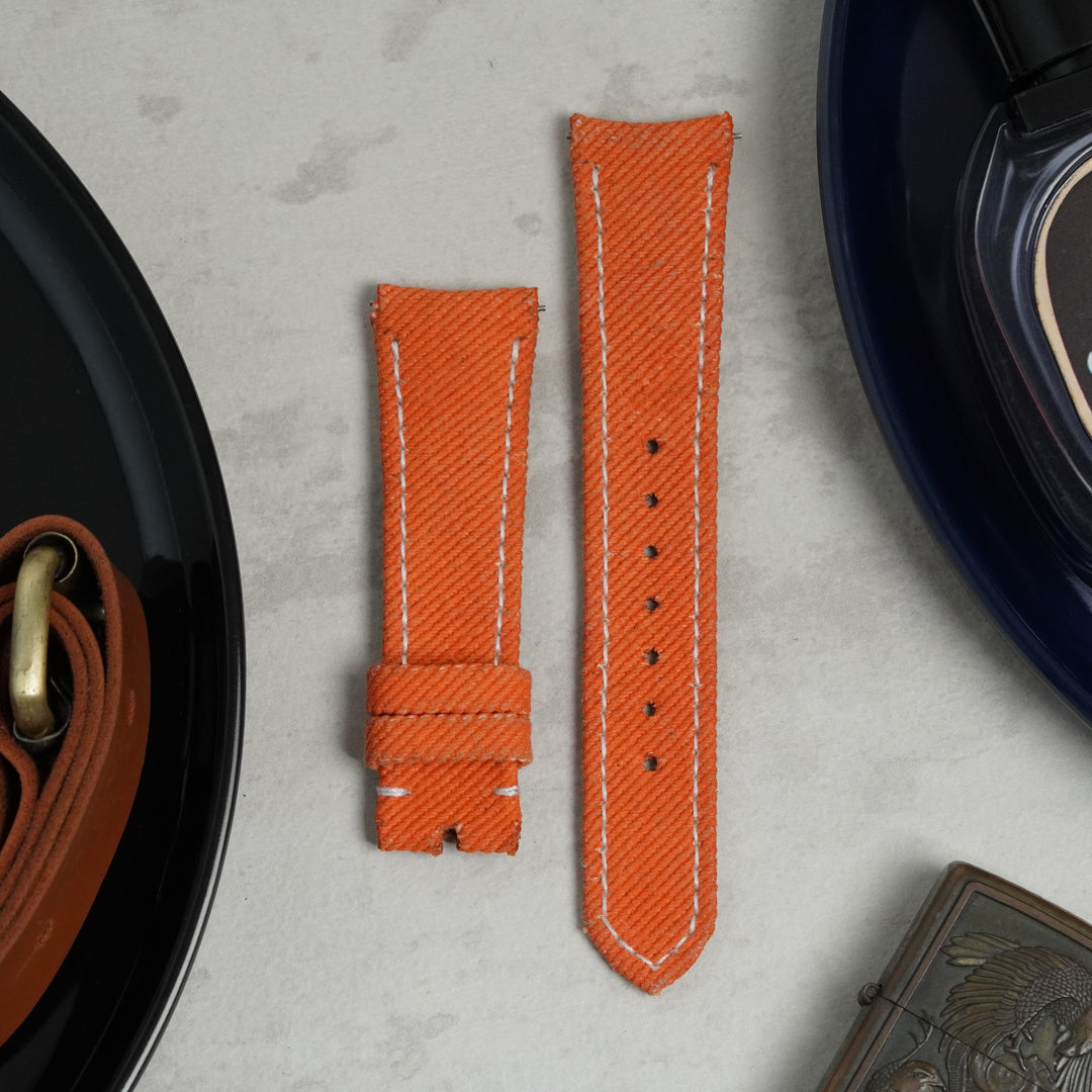 Omega Straps - Orange Denim Strap