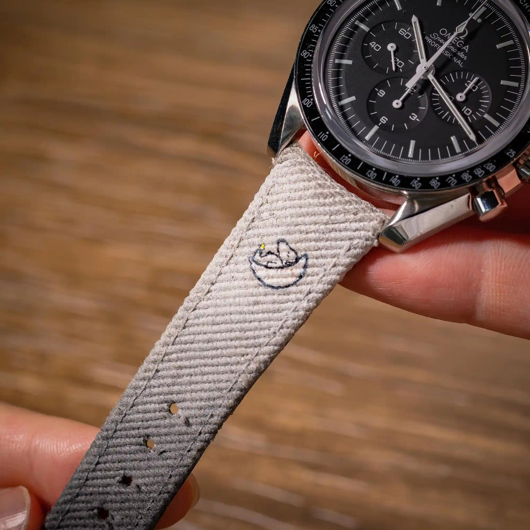 White Black Denim Two Tone Snoopy Strap