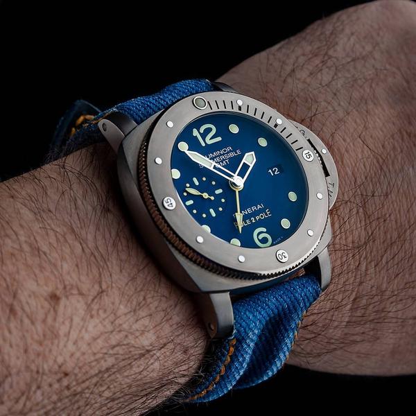 Panerai Submersible Straps - Double Muscular Vintage Blue Canvas