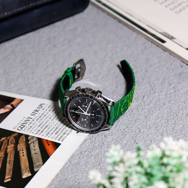 Omega Straps - Kevlar Paint Splat Green Strap
