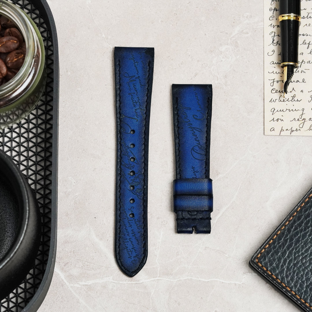 Rolex Straps - Blue Patina Scritto