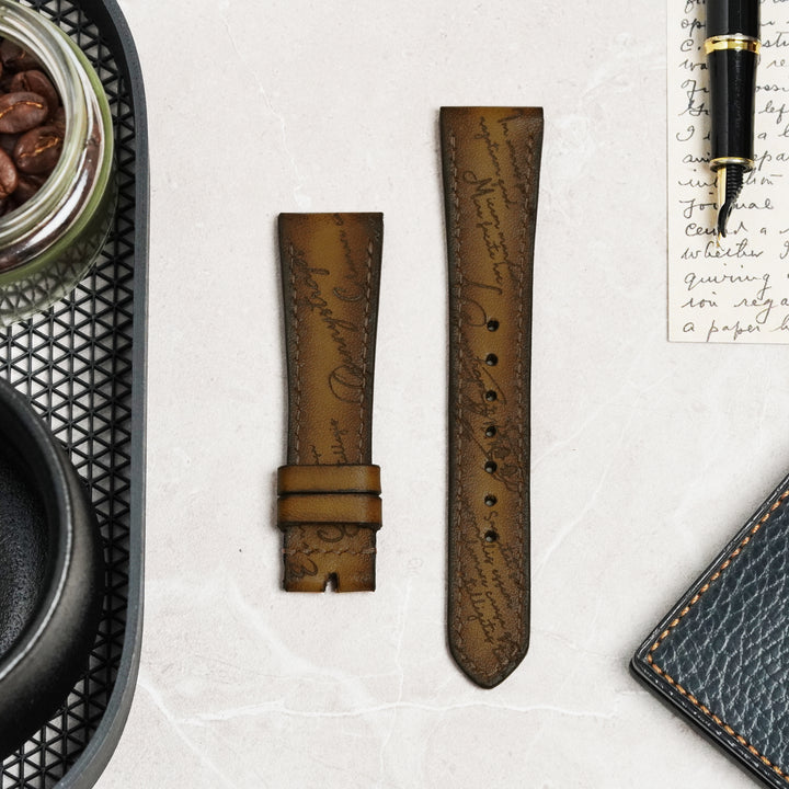 Rolex Straps - Brown Patina Scritto