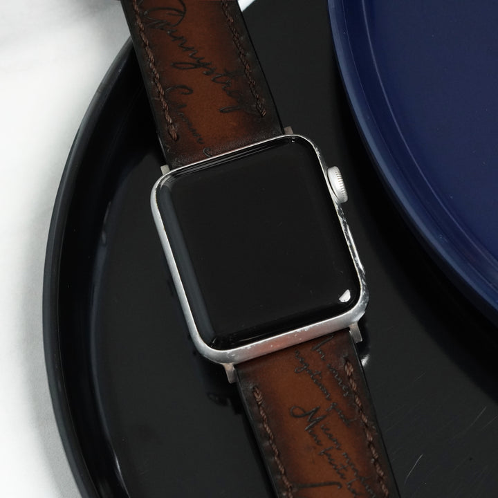 Ready Stock 24mm - Dark Brown Patina Scritto
