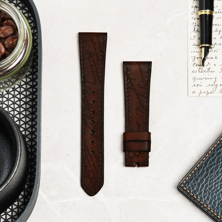 Rolex Straps - Dark Brown Patina Scritto