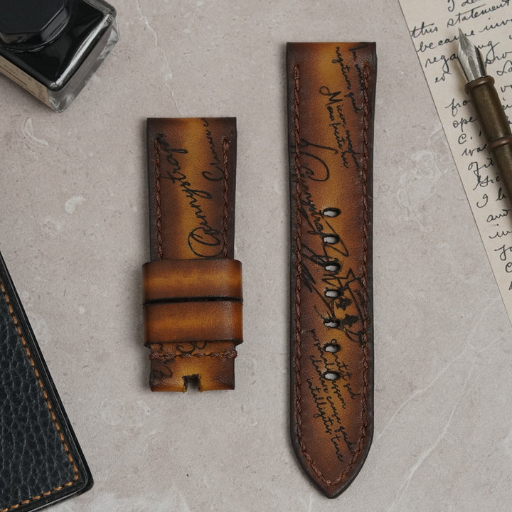 Ready Stock 24mm - Brown Patina Scritto