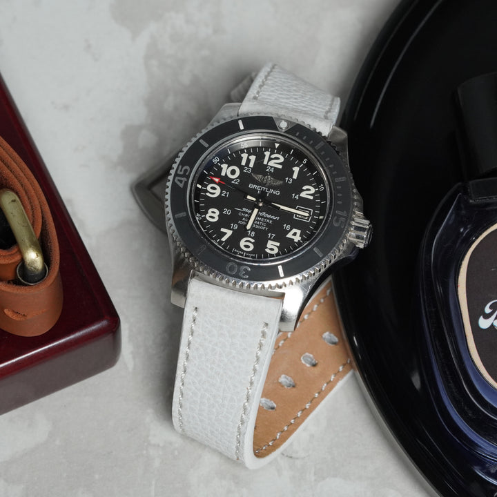 Breitling Straps - Pebble White