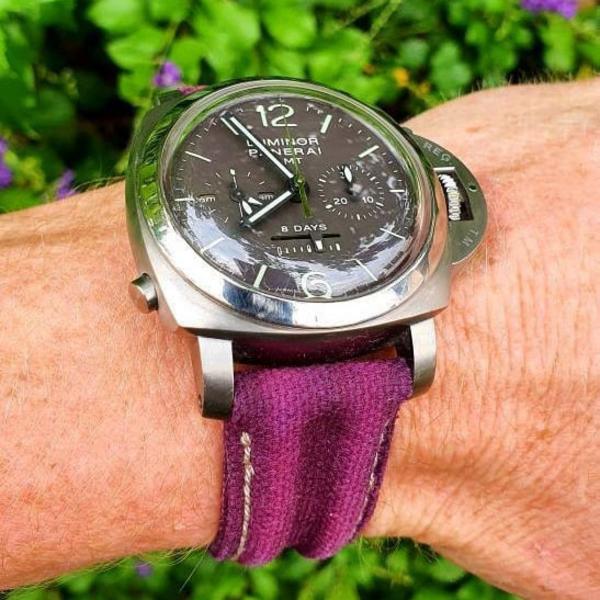 Panerai Luminor Straps - Double Muscular Vintage Burgundy Canvas